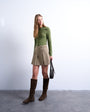 Topshop box pleat taupe mini skirt