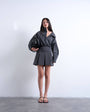 Topshop box pleat grey mini skirt