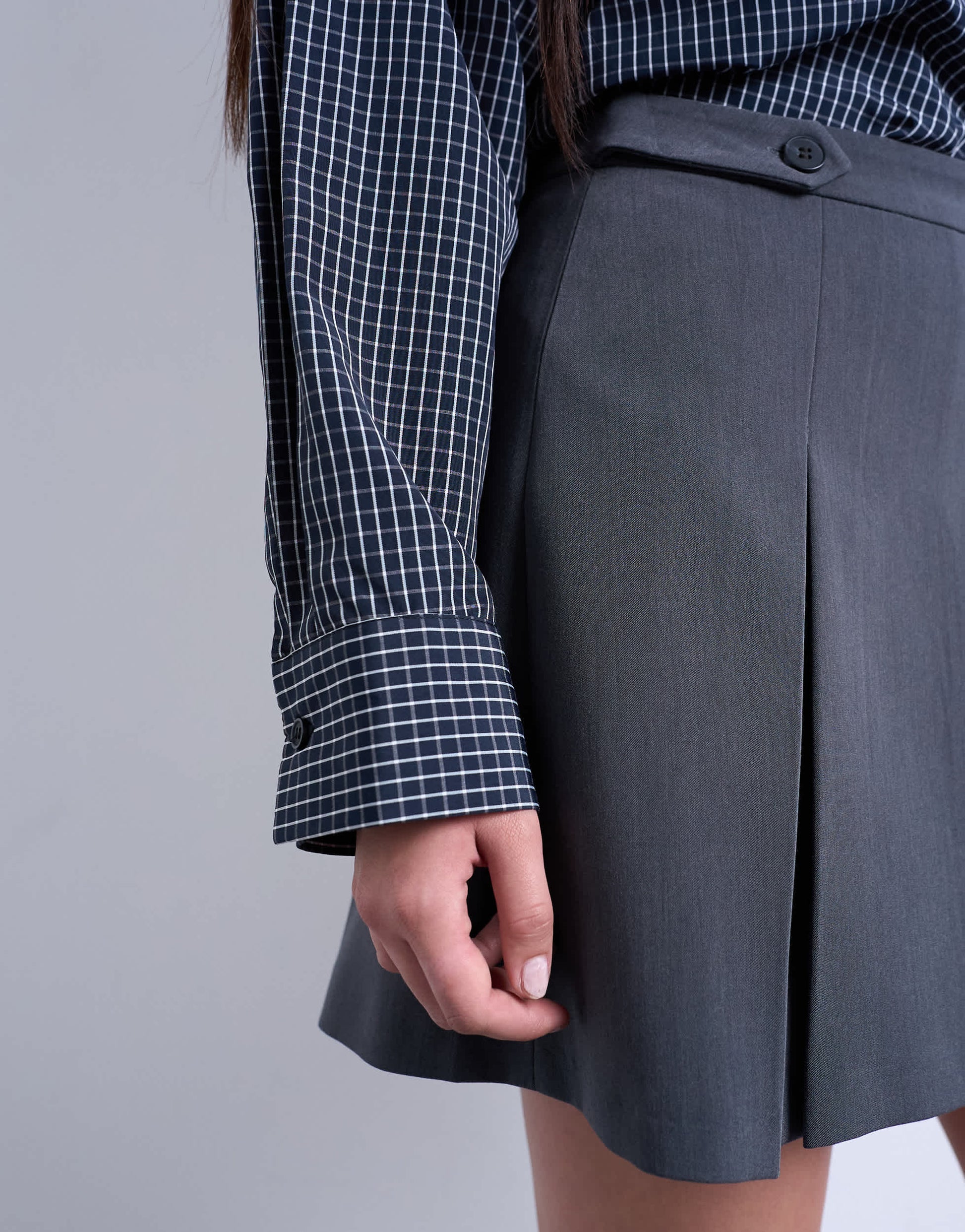 Topshop box pleat grey mini skirt