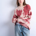 Topshop knitted blurred floral jumper in pink
