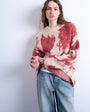 Topshop knitted blurred floral jumper in pink