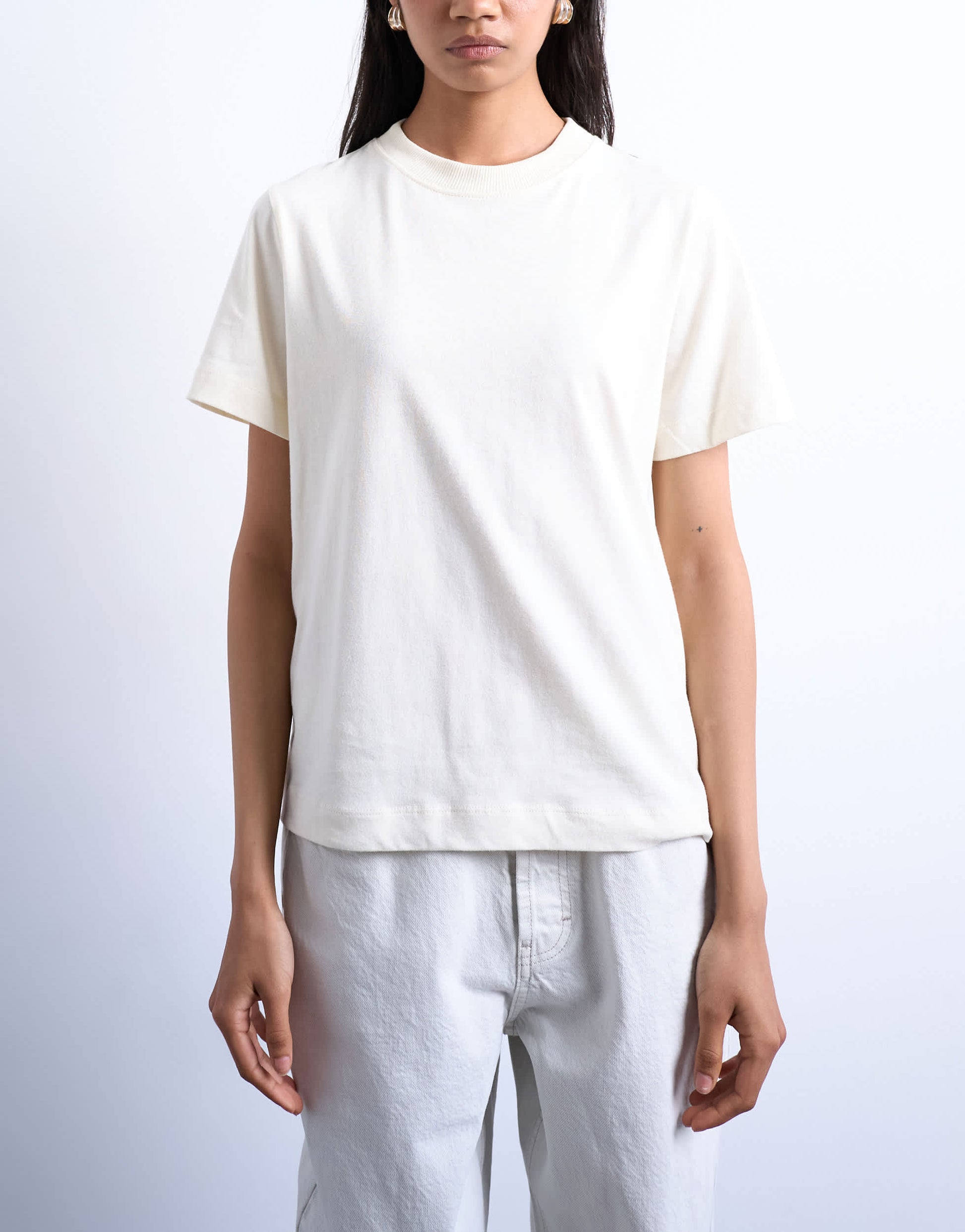 Topshop boxy tee in ecru