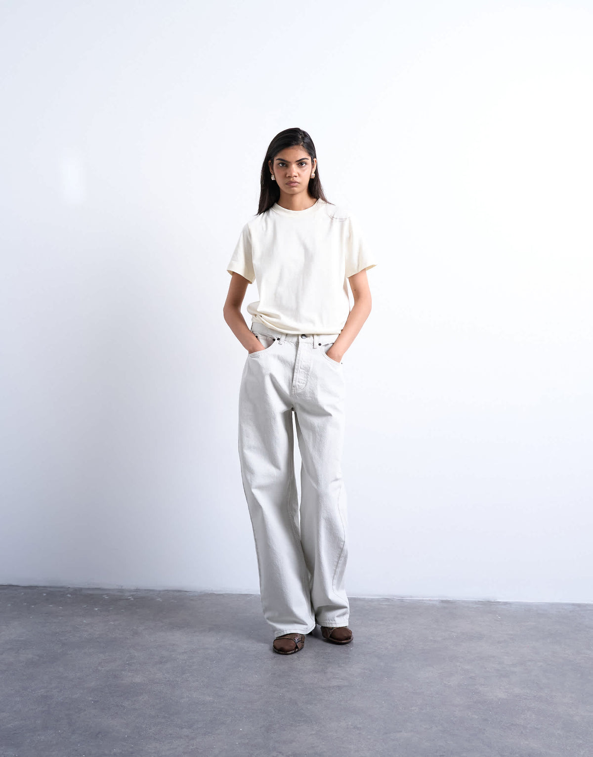 Topshop boxy tee in ecru