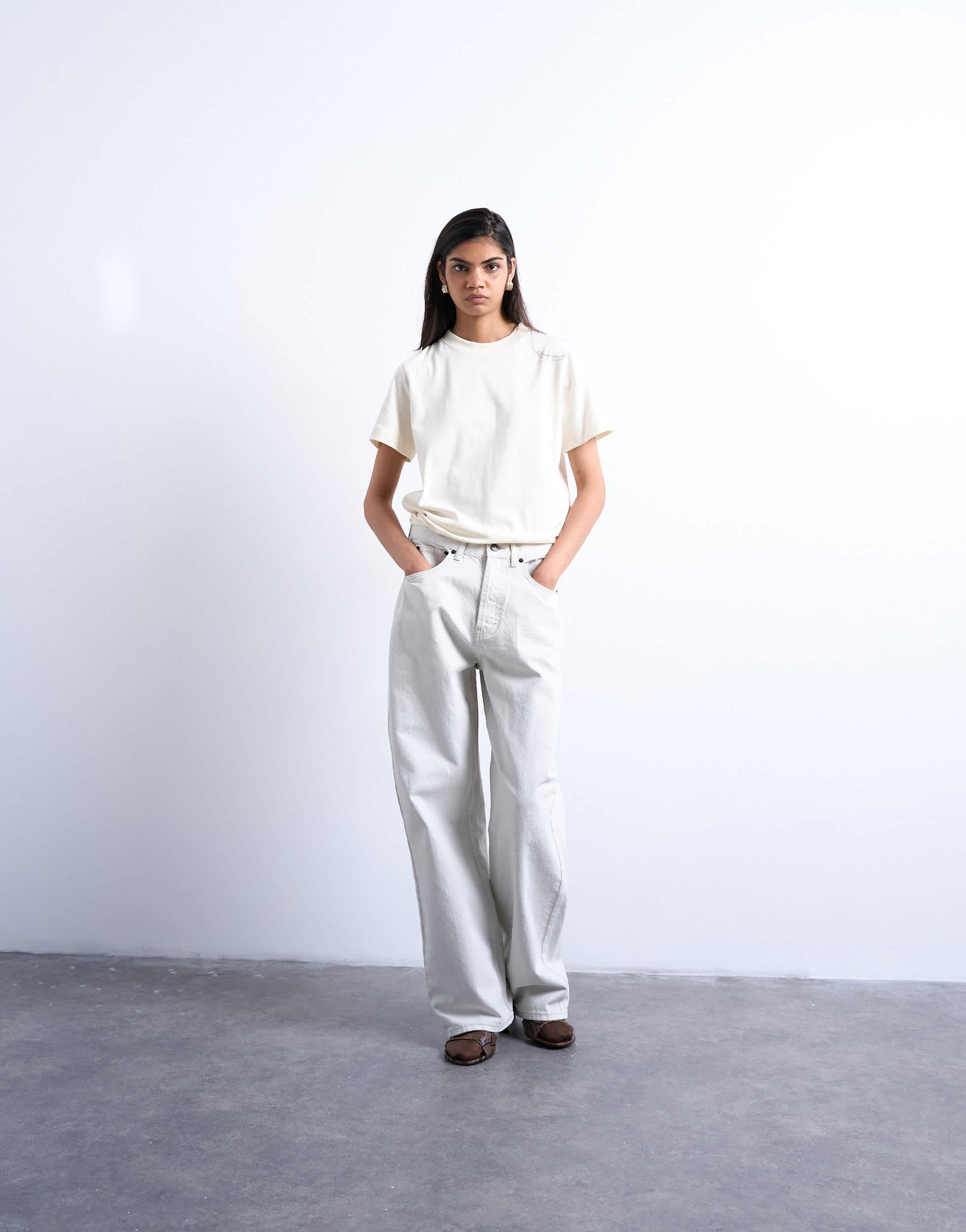 Topshop boxy tee in ecru