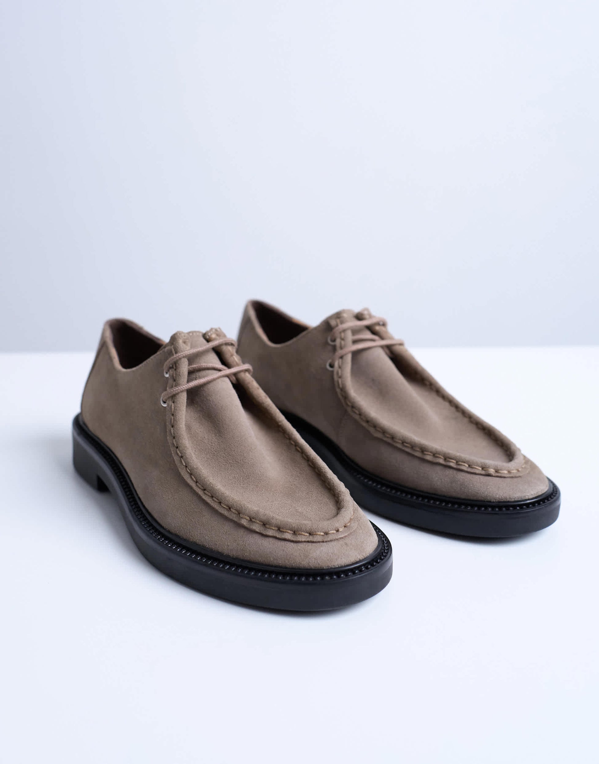 Topshop Banks real suede leather lace up shoe in taupe