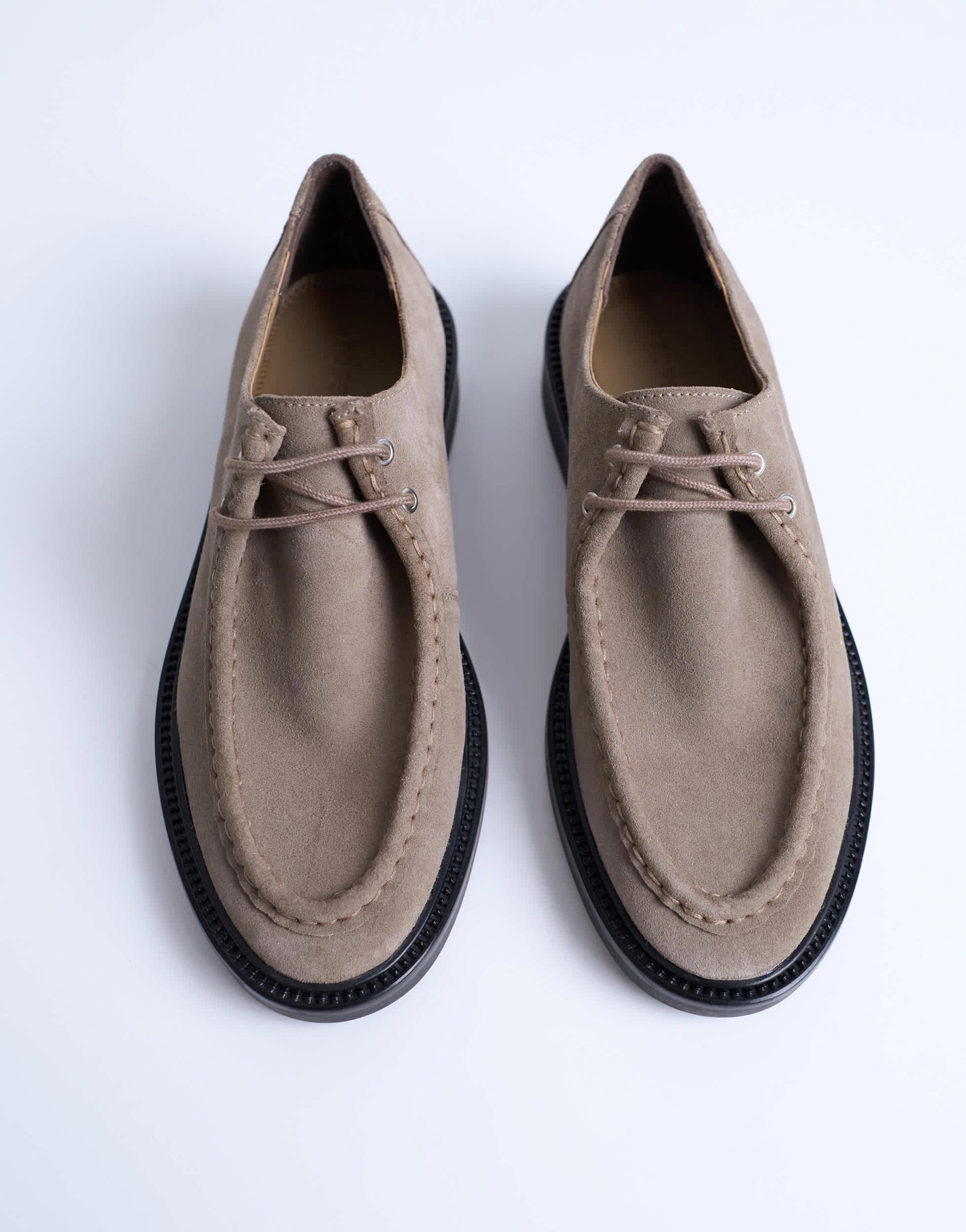 Topshop Banks real suede leather lace up shoe in taupe