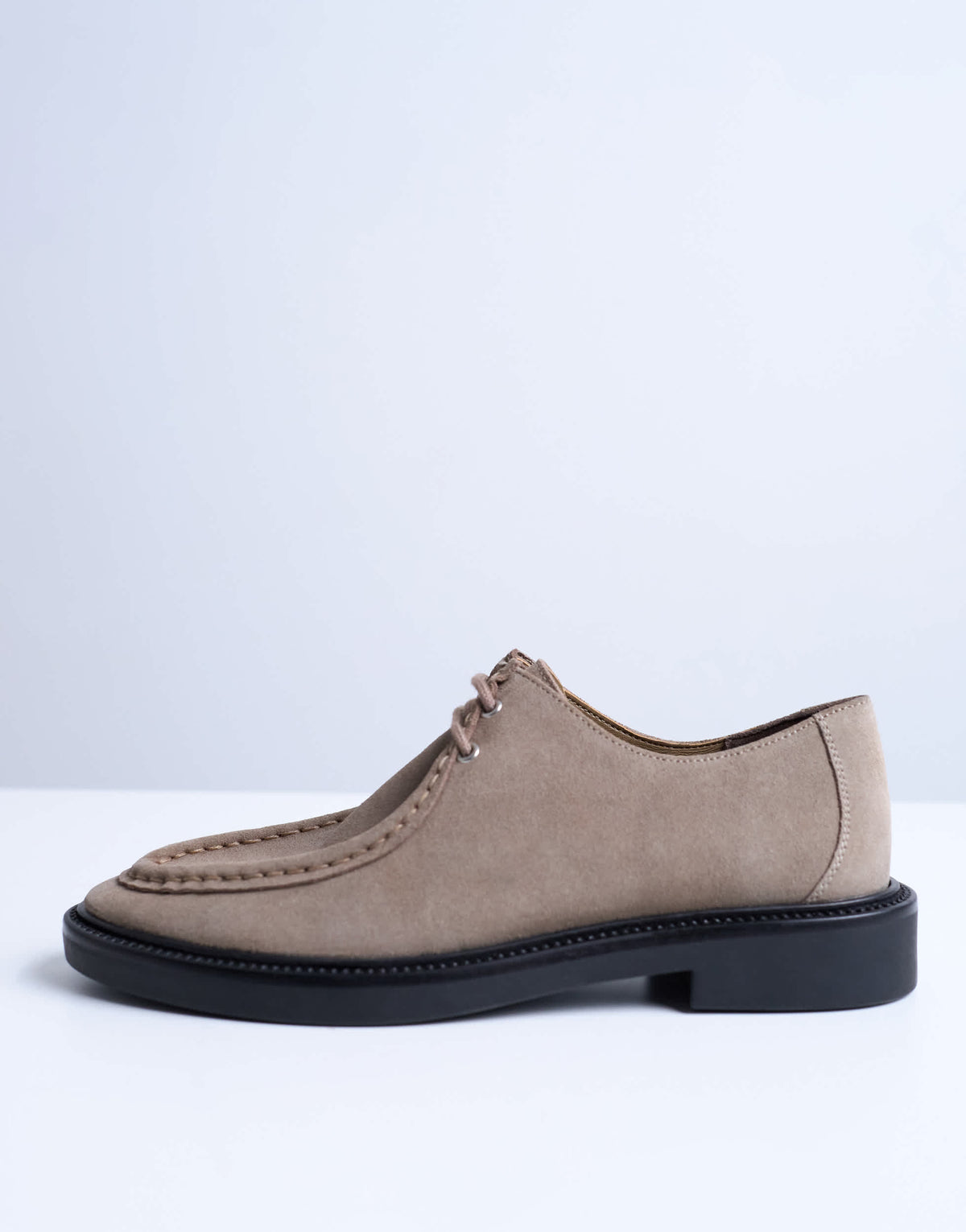 Topshop Banks real suede leather lace up shoe in taupe