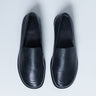 Topshop Corrie real leather flat shoe loafer in black