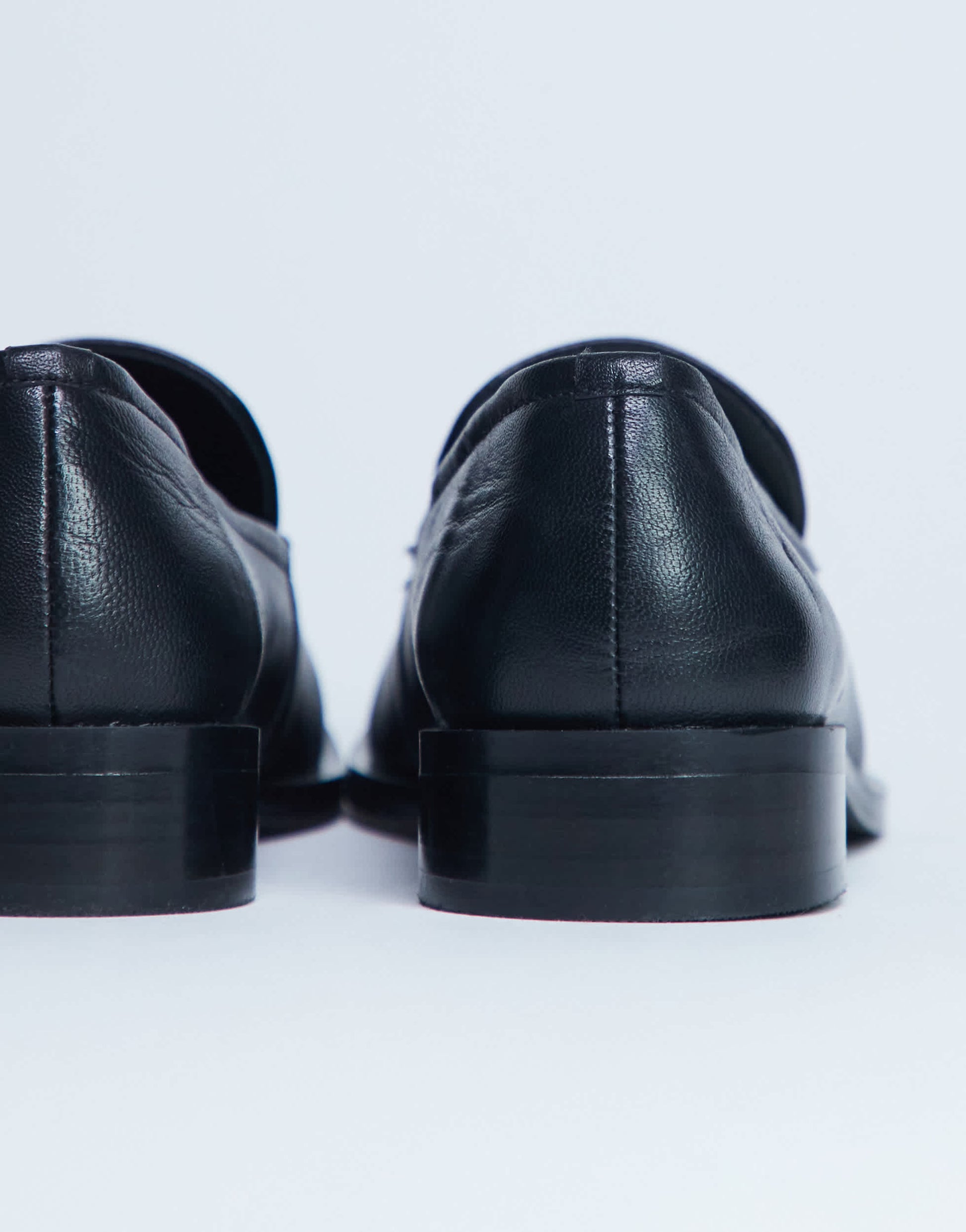 Topshop Corrie real leather flat shoe loafer in black