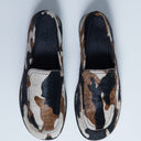 Topshop Corrie flat shoe loafer in hair on real leather animal print 