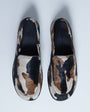 Topshop Corrie flat shoe loafer in hair on real leather animal print 