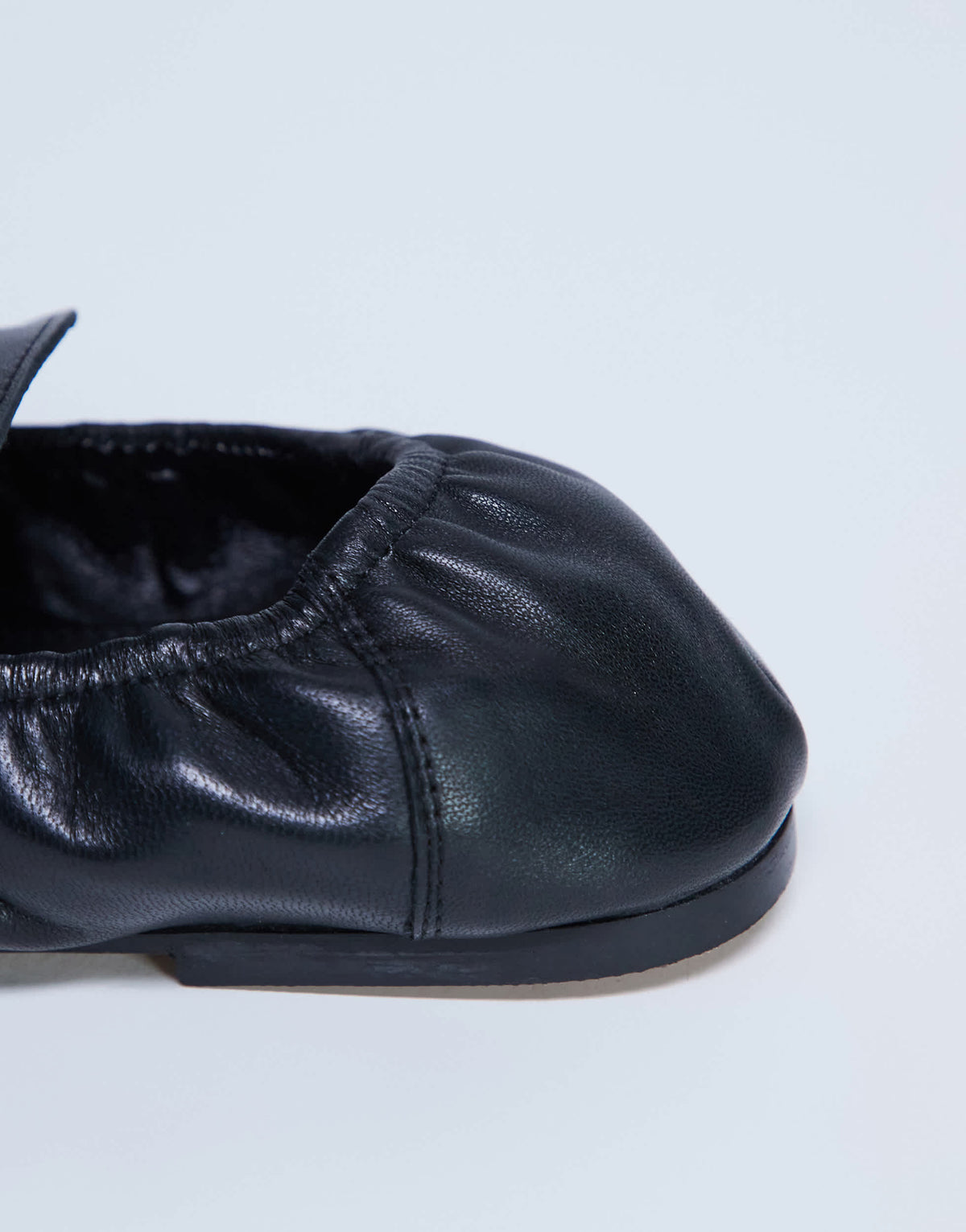 Topshop Brooks ruched back real leather loafer in black