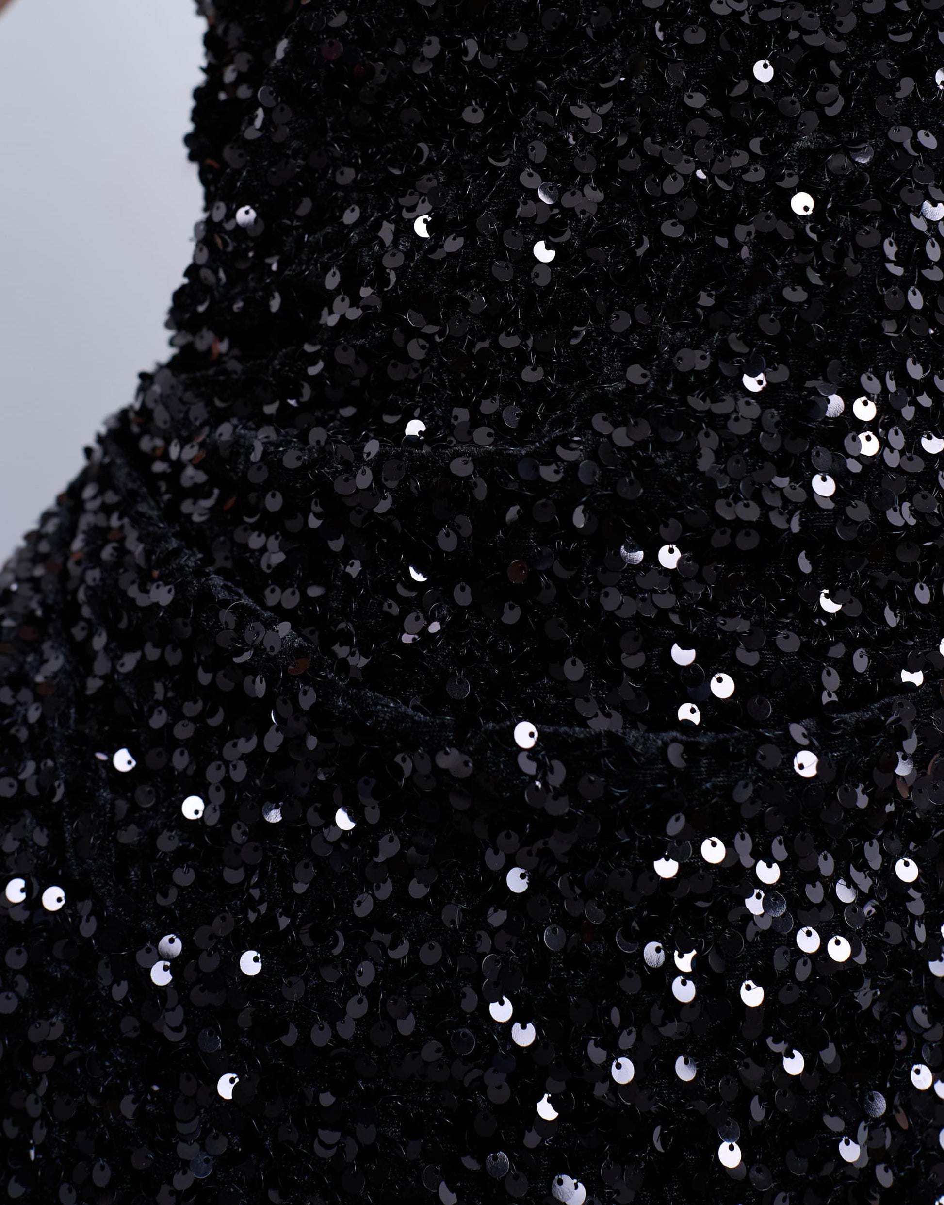 Topshop velvet sequin halter top in black
