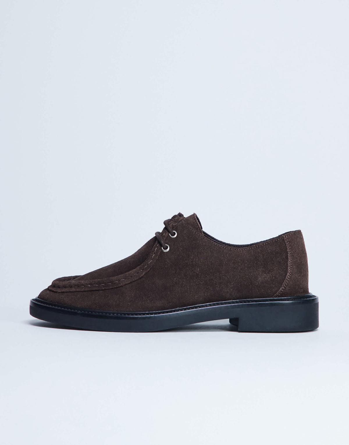 Topshop Banks suede leather lace up shoe in chocolate
