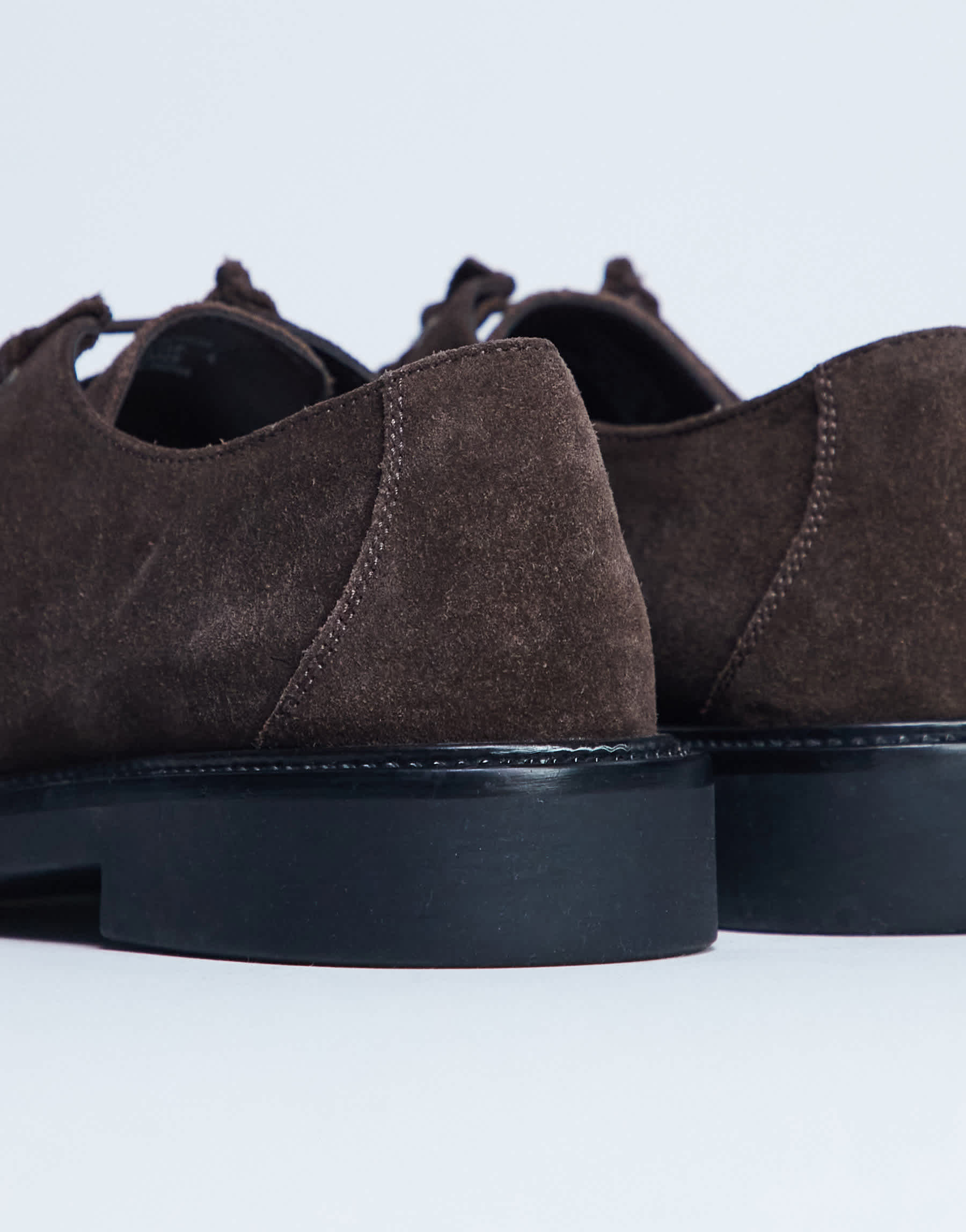 Topshop Banks suede leather lace up shoe in chocolate