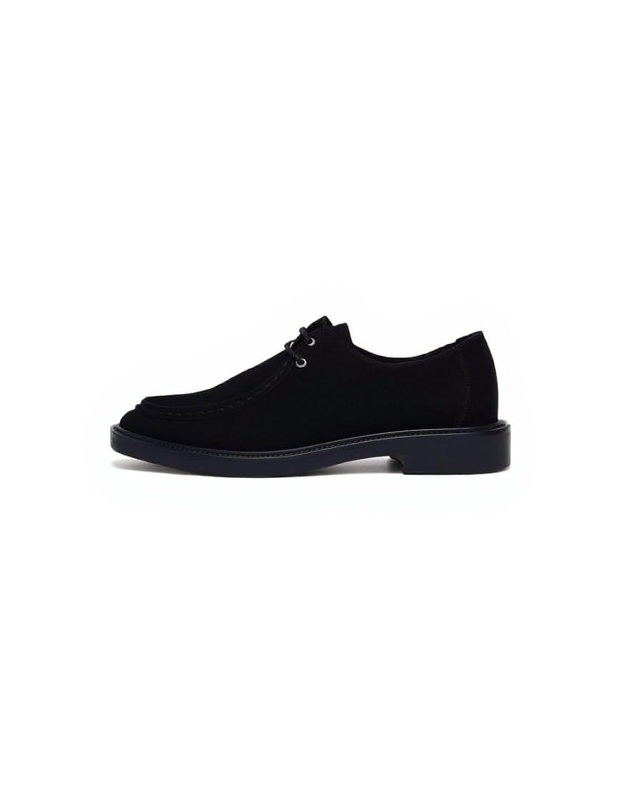 Topshop Banks real suede leather lace up shoe in black