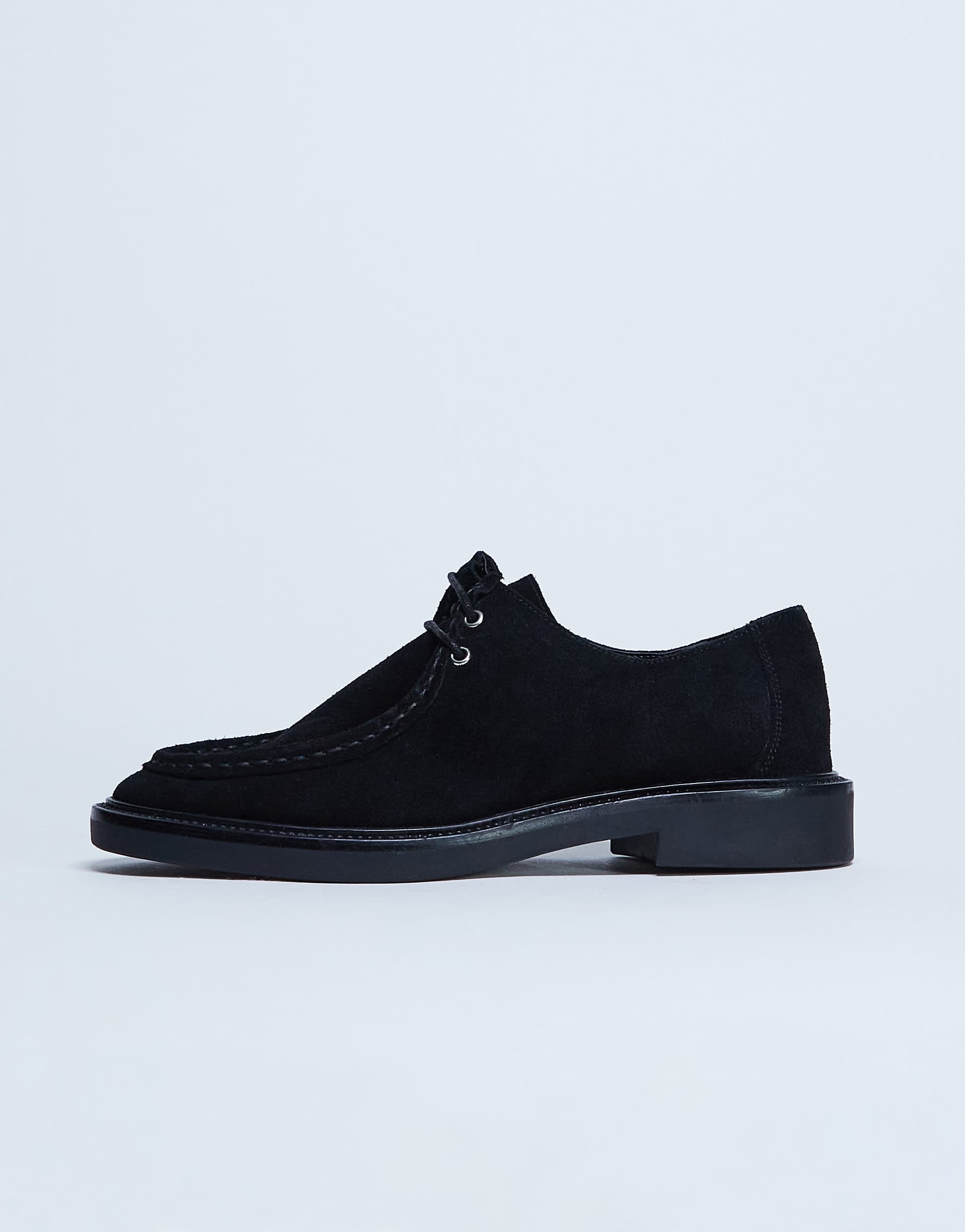 Topshop Banks real suede leather lace up shoe in black