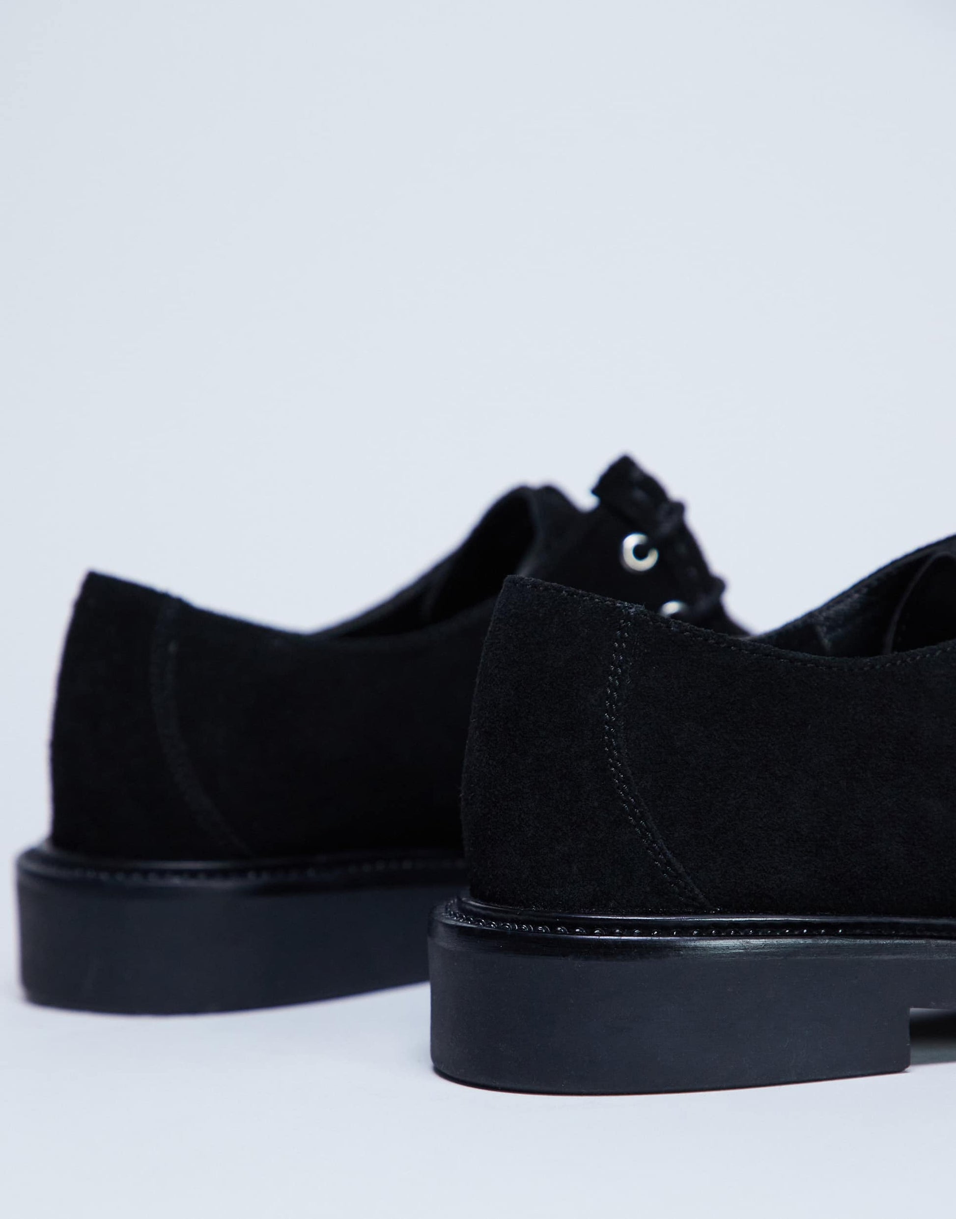 Topshop Banks real suede leather lace up shoe in black