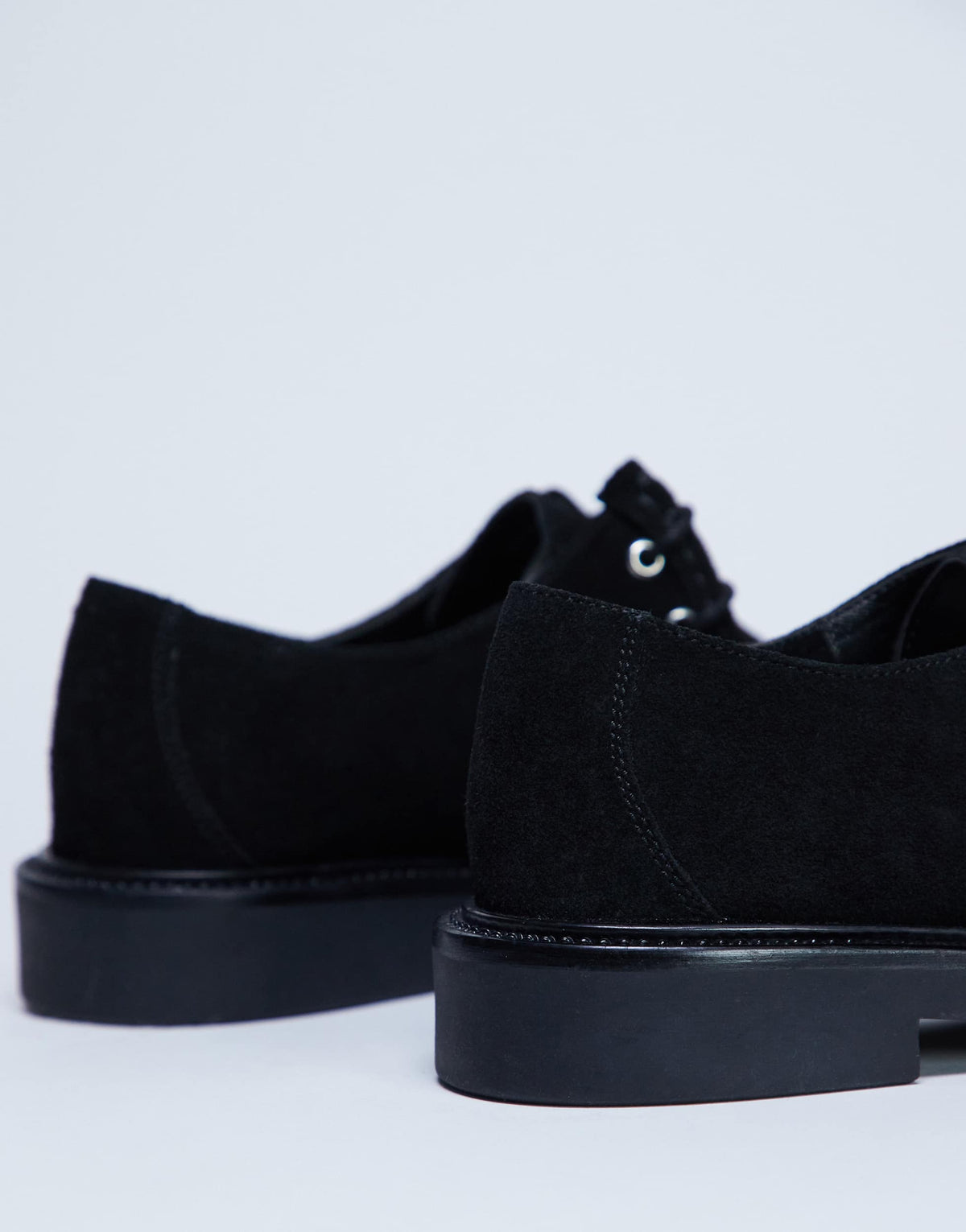Topshop Banks real suede leather lace up shoe in black