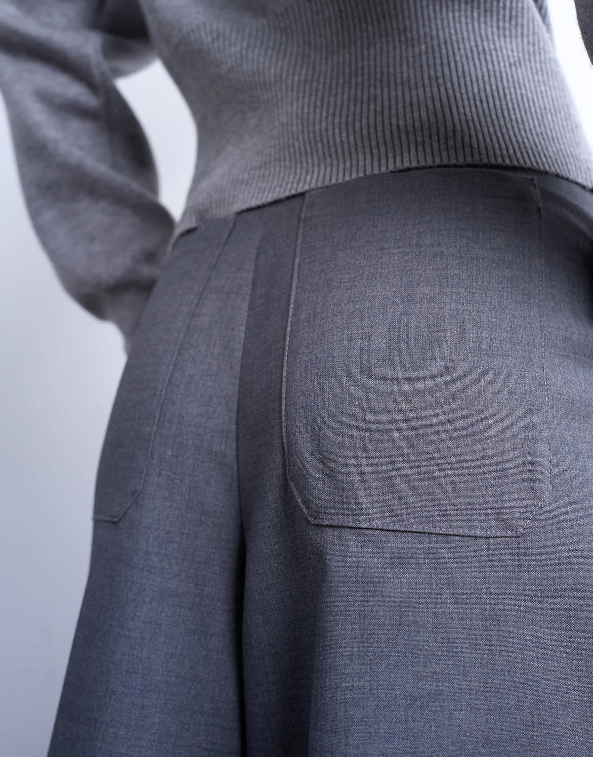 Topshop double pleat high rise wide leg trouser in charcoal