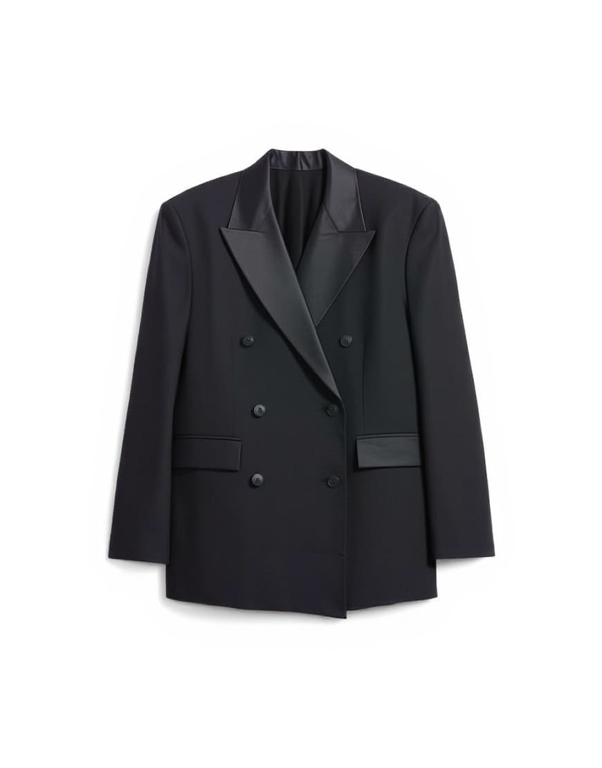 Topshop 6 button double breasted tuxedo suit blazer co ord in black