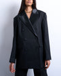 Topshop 6 button double breasted tuxedo suit blazer co ord in black