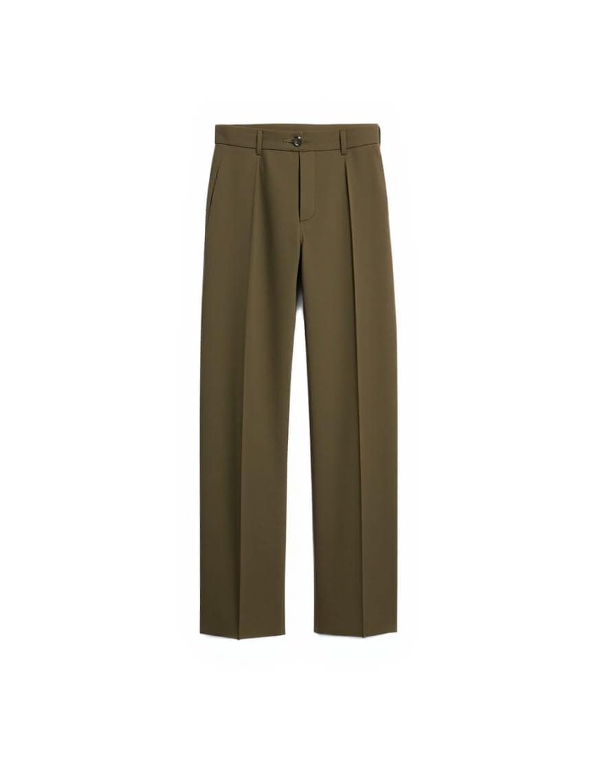 Topshop ultimate pleated slouchy tailored trouser in green