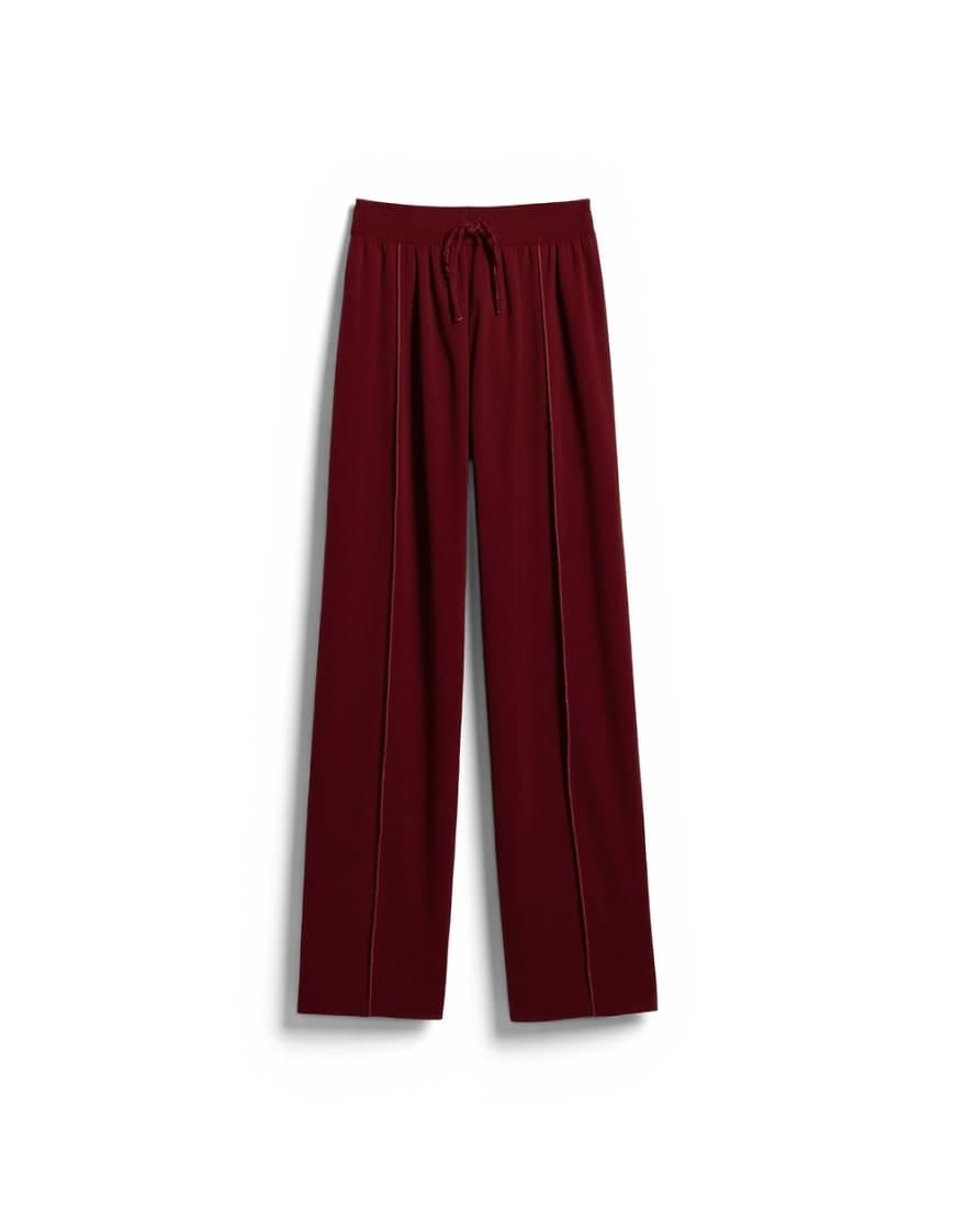 Topshop velvet mid rise tie waist wide leg jogger in tobacco