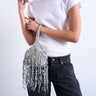 Topshop Giana sequin tassel grab bag in silver