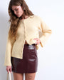 Topshop  faux snake patent leather mini skirt in burgundy