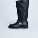 Topshop Rory real leather riding boots in black
