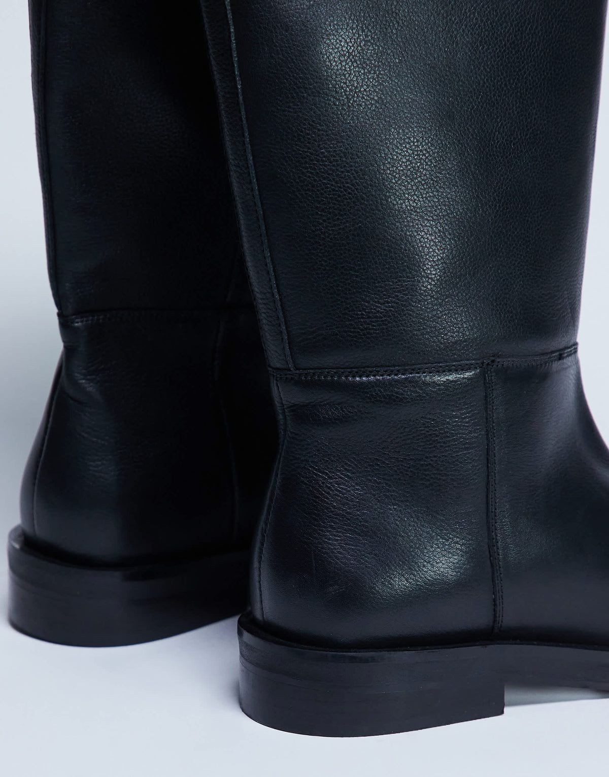 Topshop Rory real leather riding boots in black