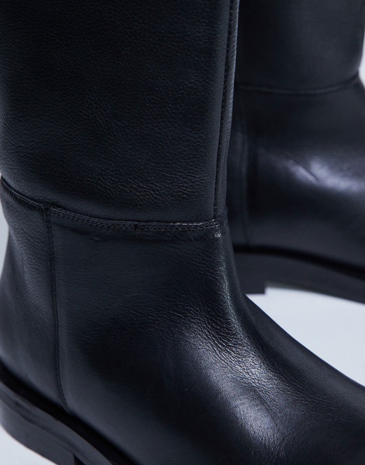 Topshop Rory real leather riding boots in black