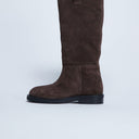Topshop Rory Reitstiefel aus echtem Wildleder in Schokoladenbraun