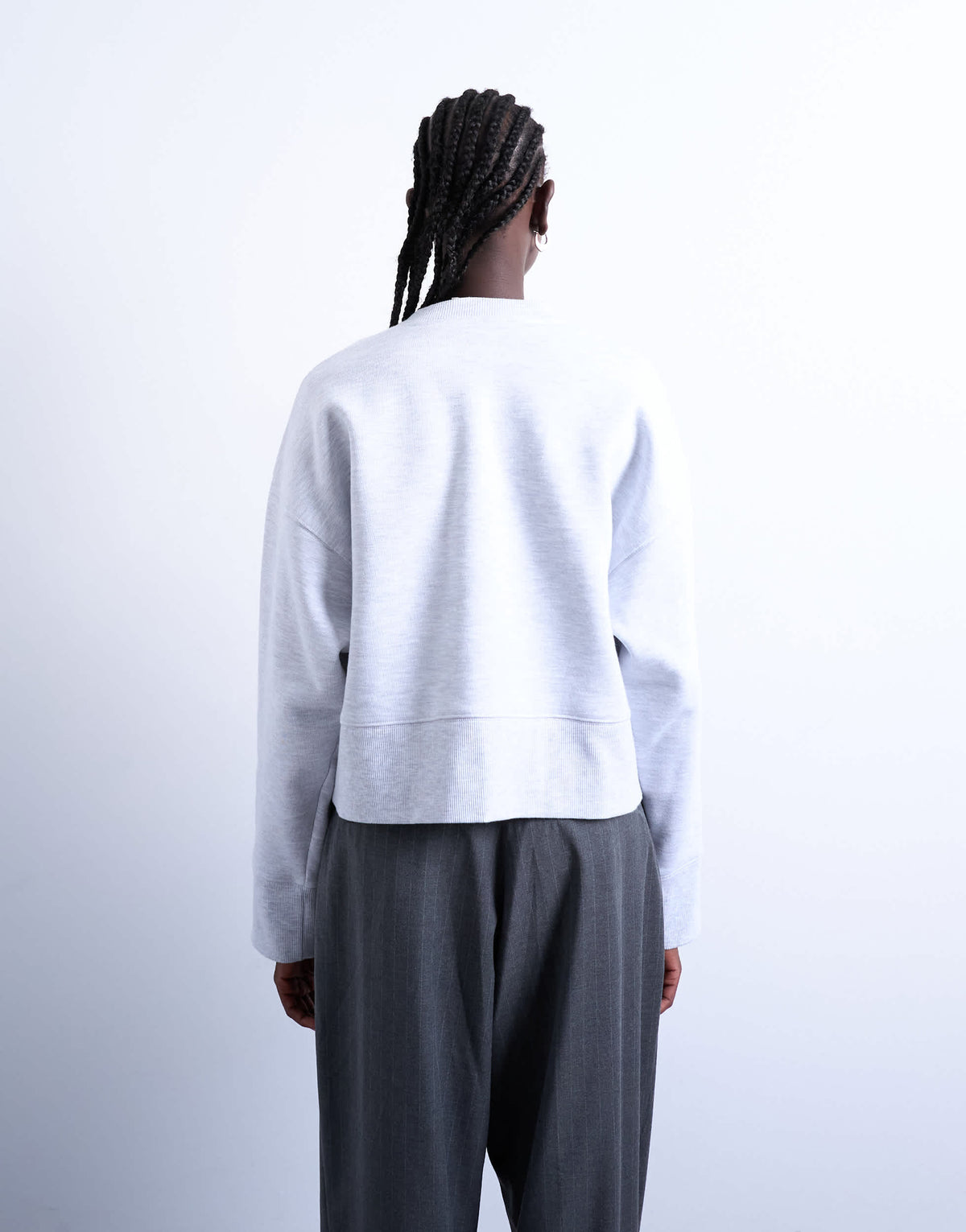 Topshop premium heavyweight oversized sweat in ash grey
