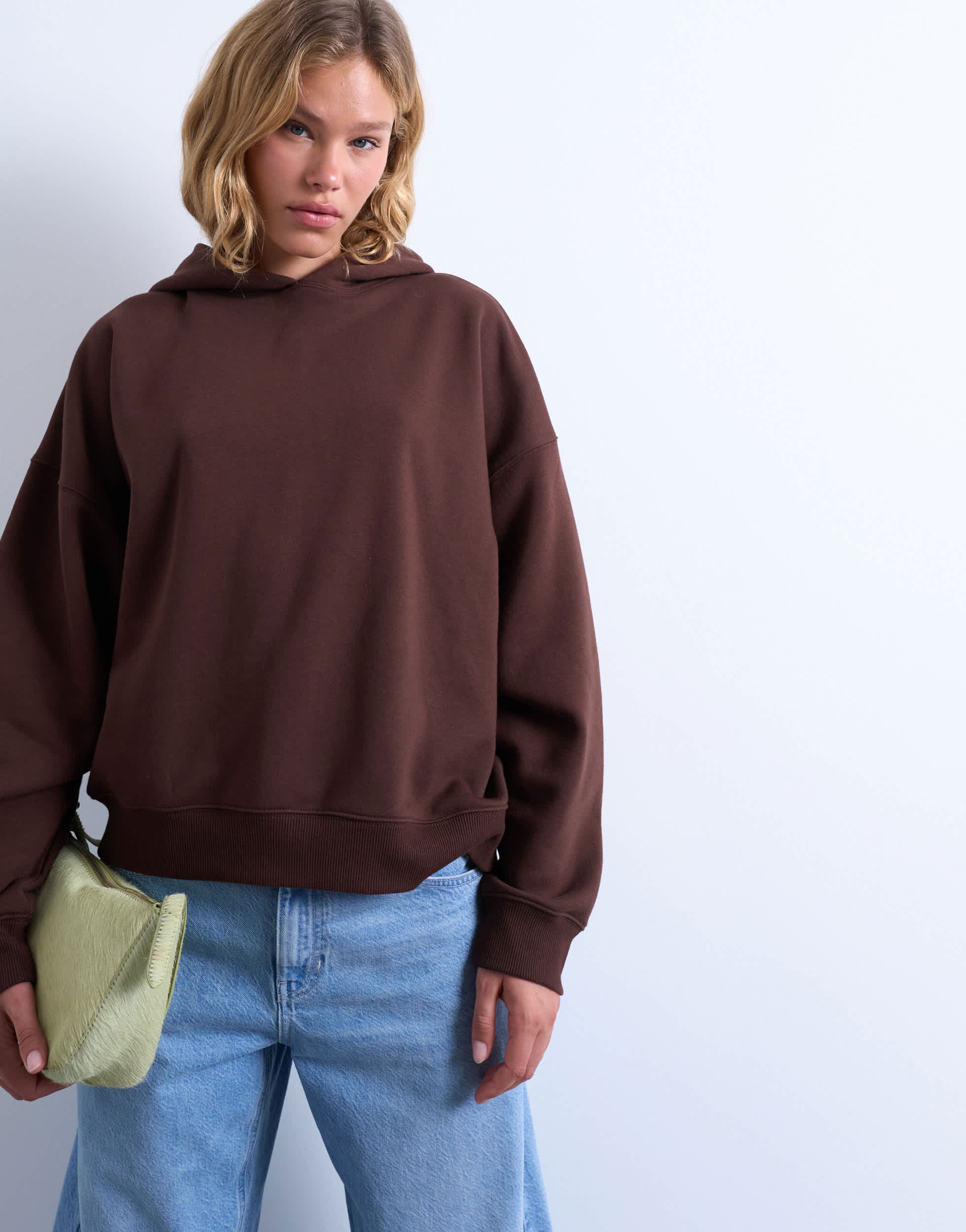Topshop ultimate hoodie in chocolate brown