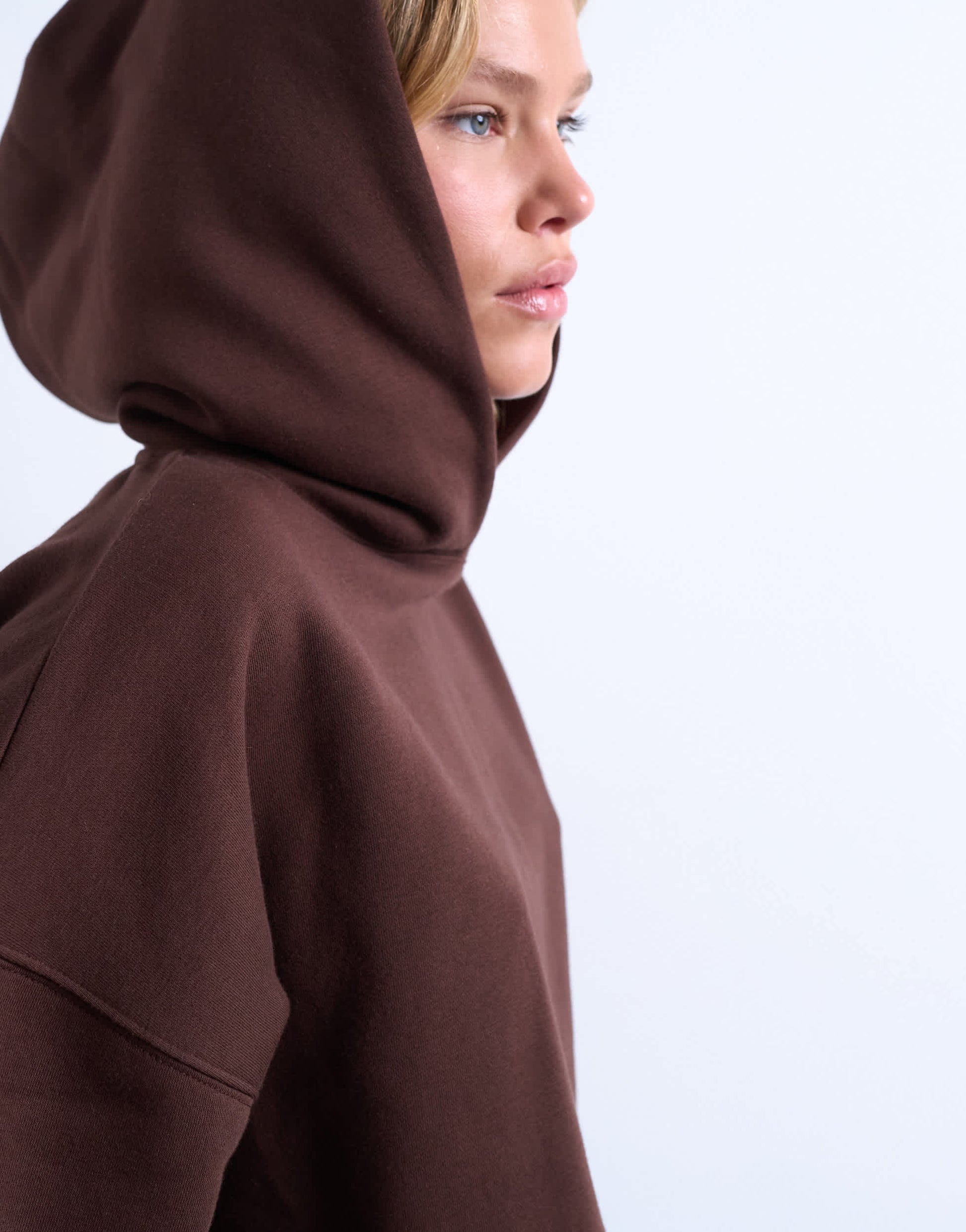 Topshop ultimate hoodie in chocolate brown