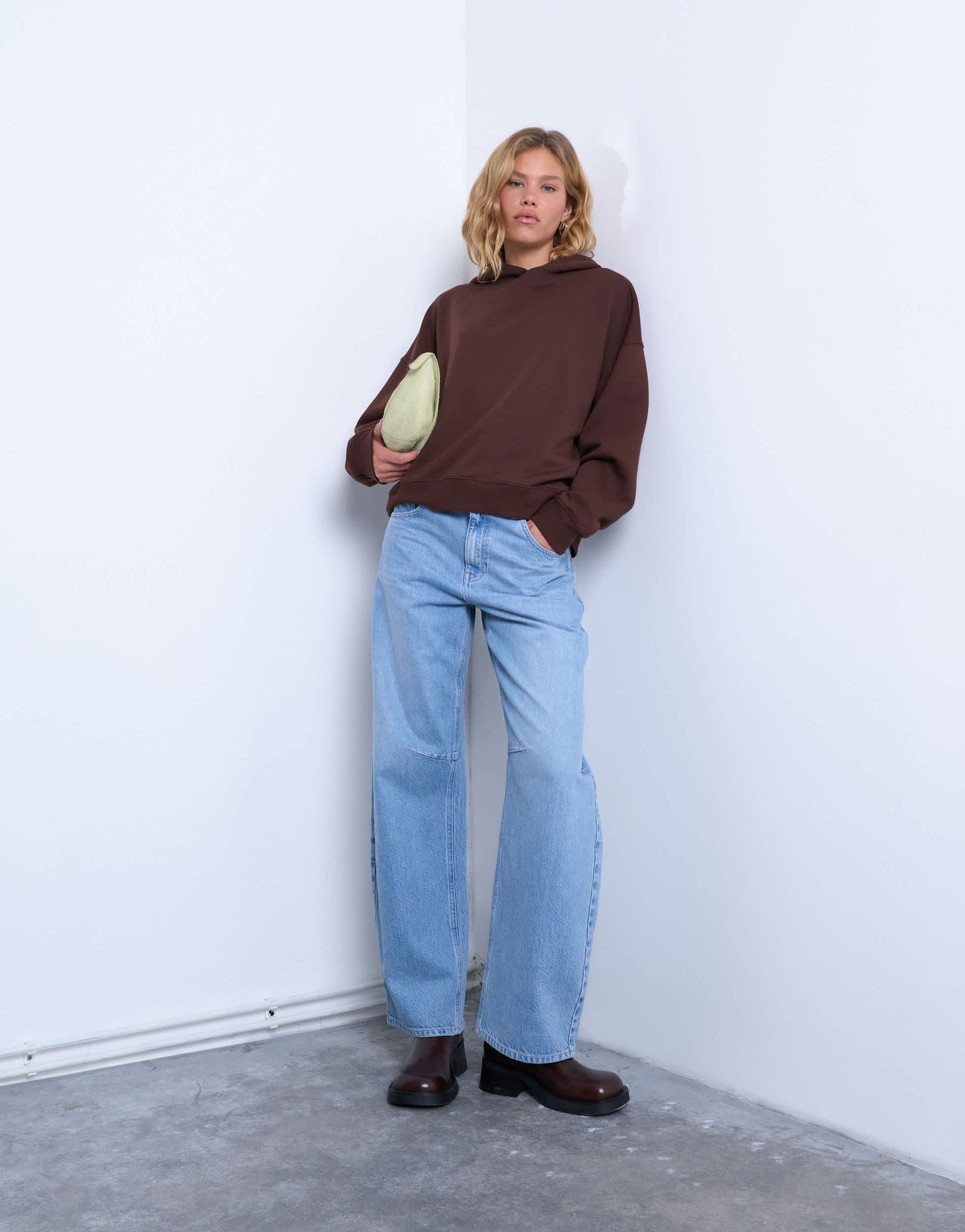 Topshop ultimate hoodie in chocolate brown