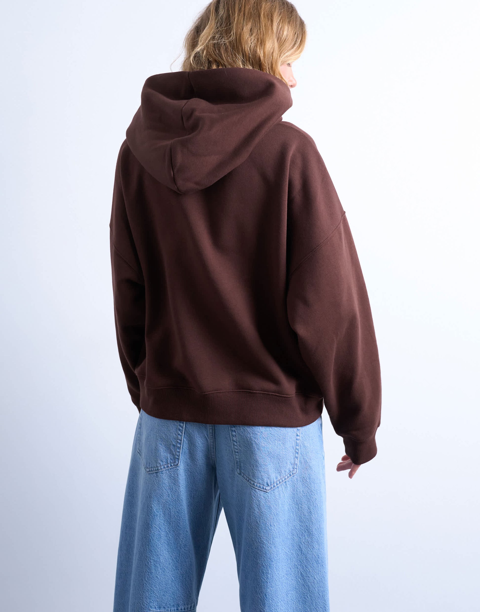 Topshop ultimate hoodie in chocolate brown