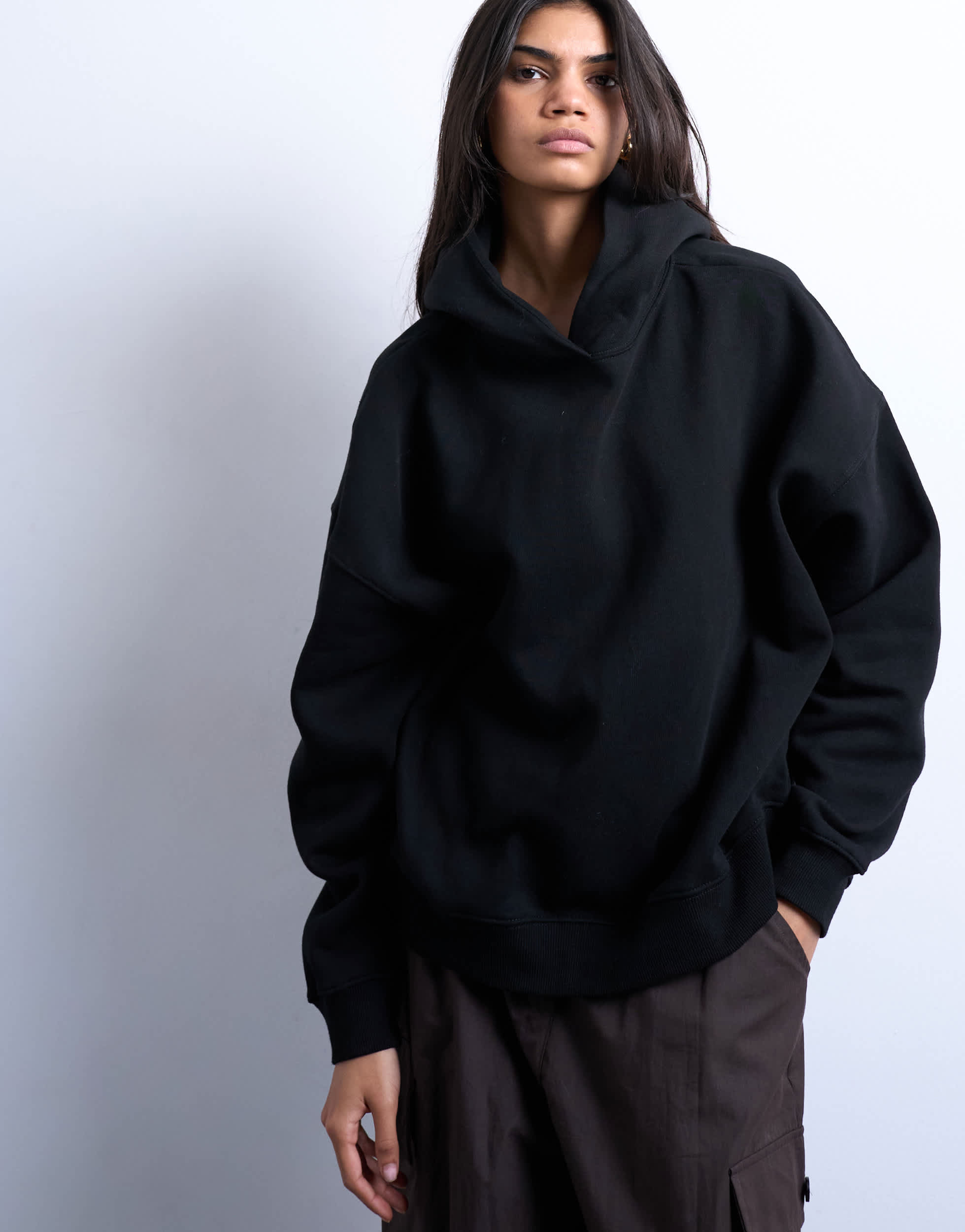 Topshop ultimate hoodie in black