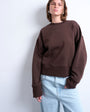 Topshop premium heavyweight oversized sweat in chocolate brown