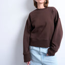 Topshop premium heavyweight oversized sweat in chocolate brown