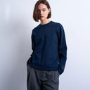 Topshop premium interlock long sleeve skater tee in navy