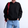 Topshop Oversize-Sweatshirt mit tiefem Umschlag in Schwarz