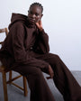 Topshop premium heavyweight oversized hoodie in chocolate brown