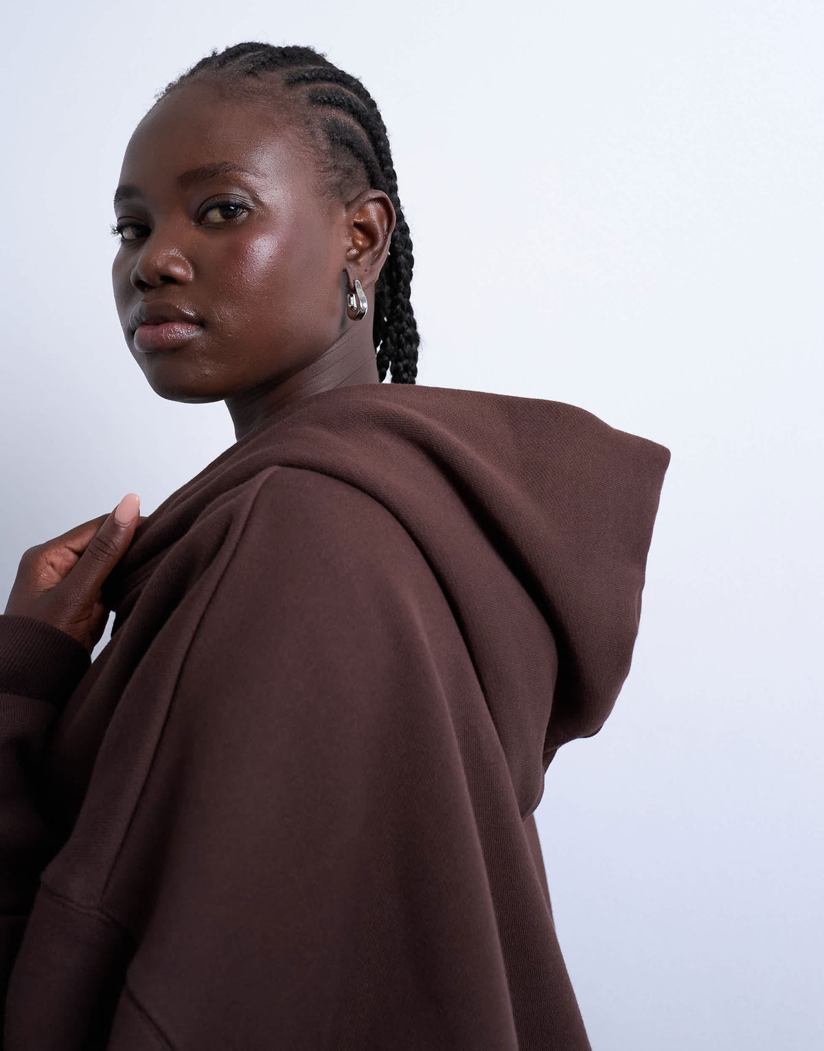 Topshop premium heavyweight oversized hoodie in chocolate brown