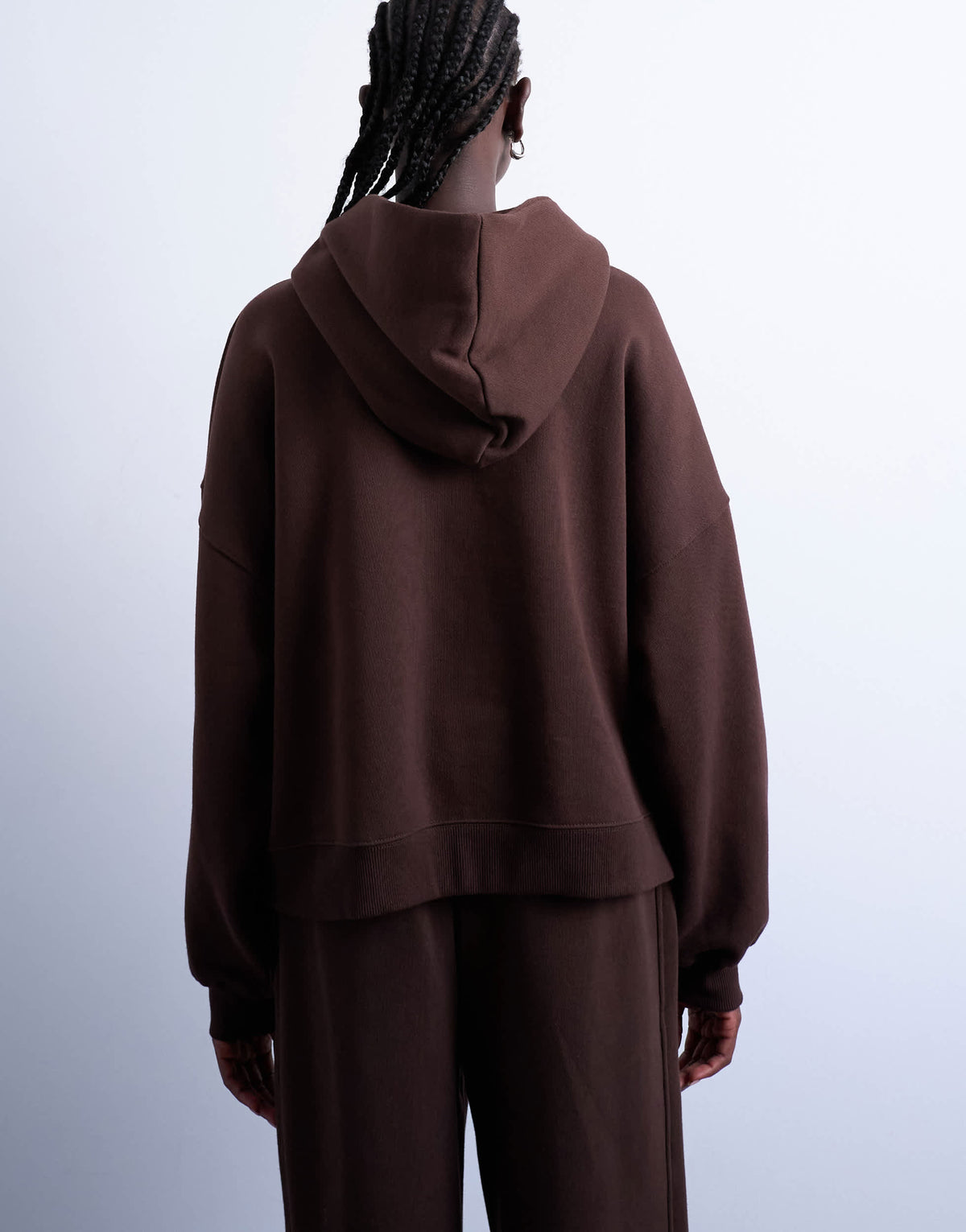Topshop premium heavyweight oversized hoodie in chocolate brown