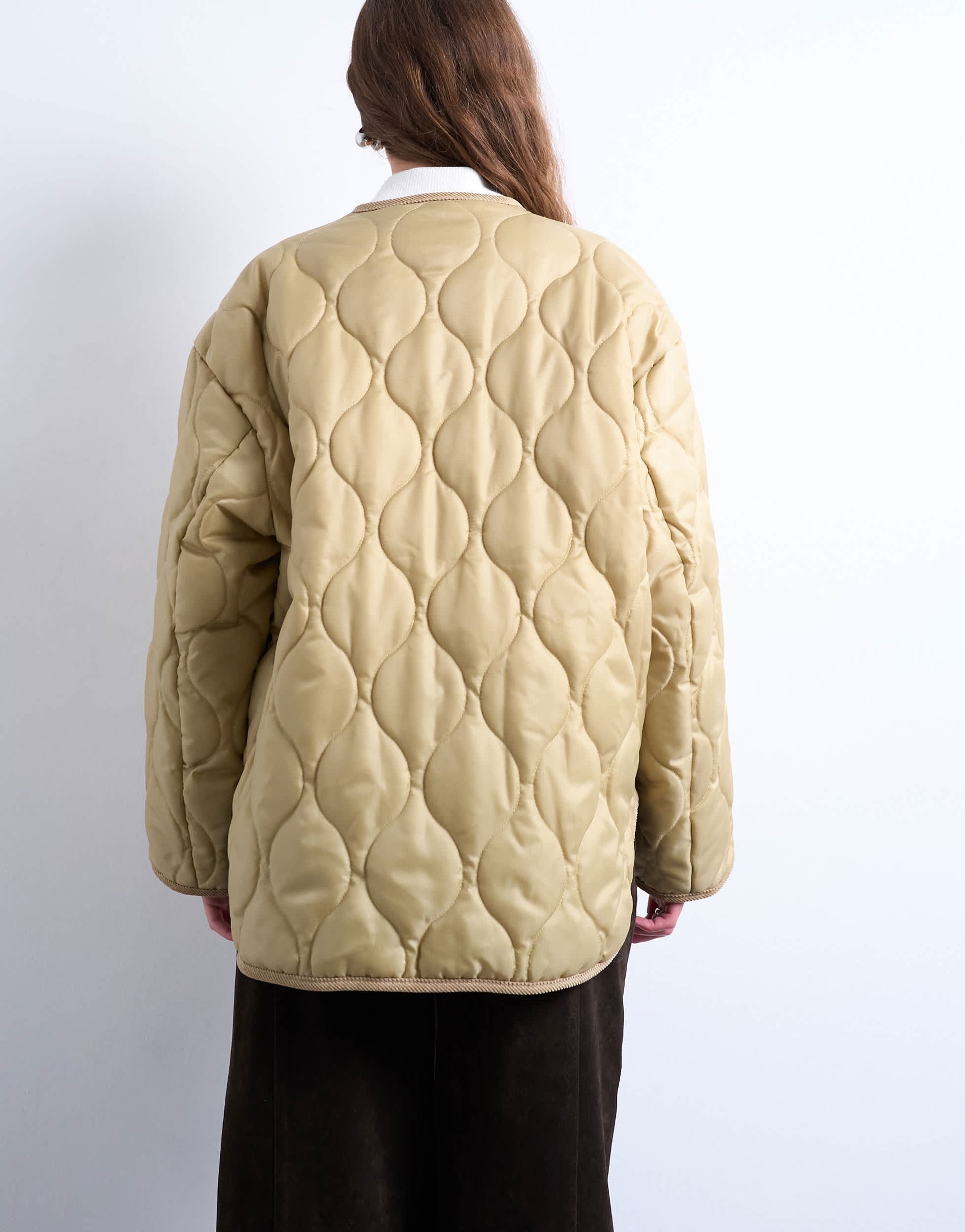 Topshop double layer fronted liner jacket in sand