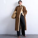 Topshop longline funnel aviator shearling in tan and cream