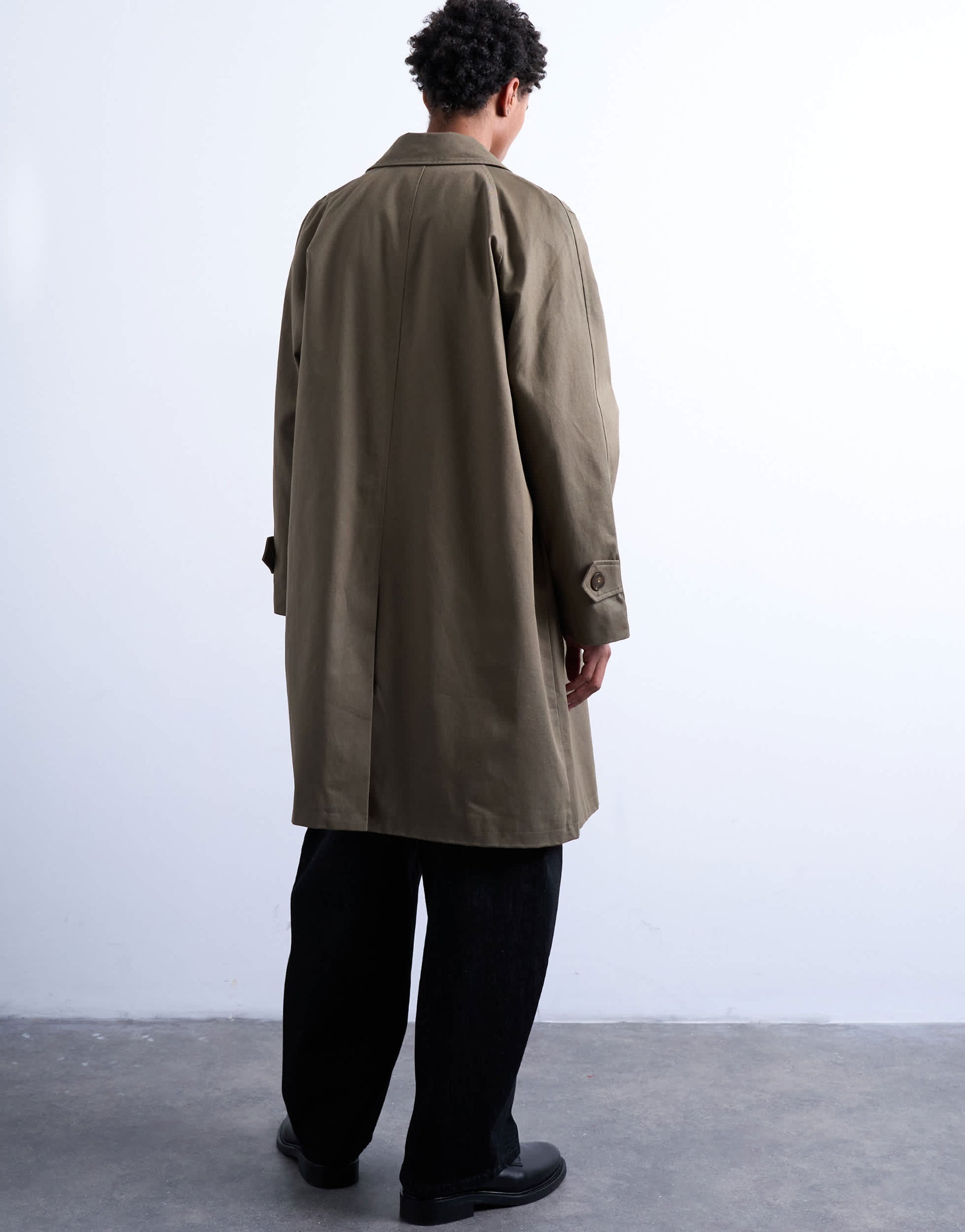 Topman cotton mac in khaki